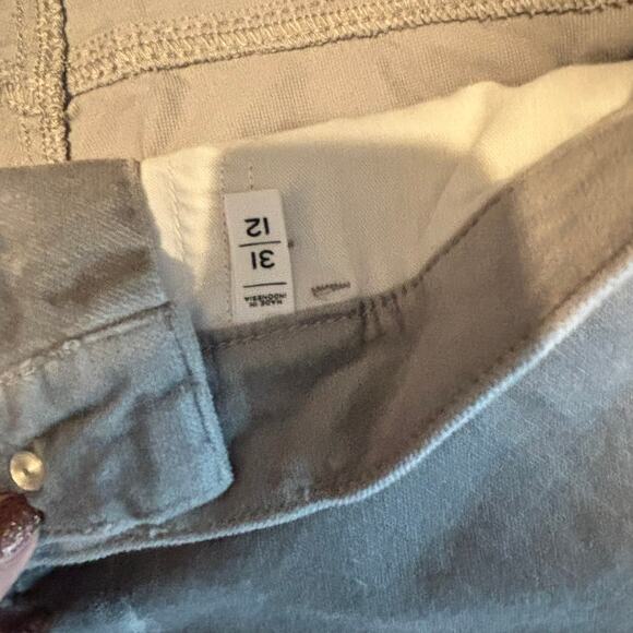LOFT Gray Corduroy Pants 12 31 Mid Rise Stretch Soft Classic Casual Fall - Picture 3 of 7